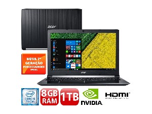 Notebook Acer A515-51G-58VH Intel Core i5   8GB RAM   1TB HD  NVIDIA GeForce 2GB   15.6 HD Windows 10