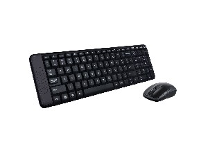 Teclado e Mouse Wireless Logitech Preto Sem Fio MK220