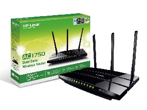Routeador  TP-LINK  AC1750 Dual Band Wireless AC Gigabit Router, 2.4GHz 450Mbps + 5Ghz 1350Mbps, 2 USB 2.0 Ports,